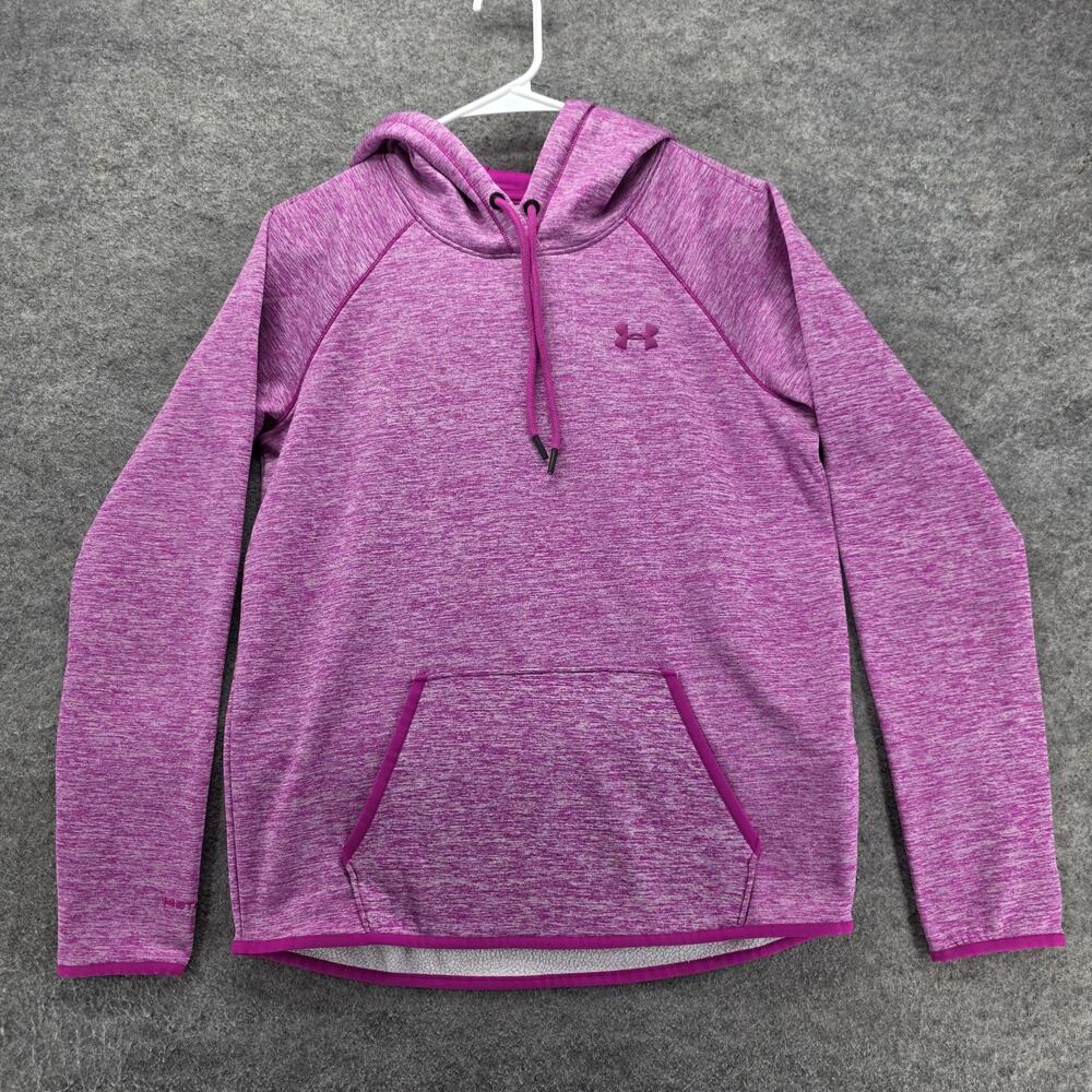 Under Armour Hoodie Womens S Pink Pullover Hooded ColdGear Pockets Raglan